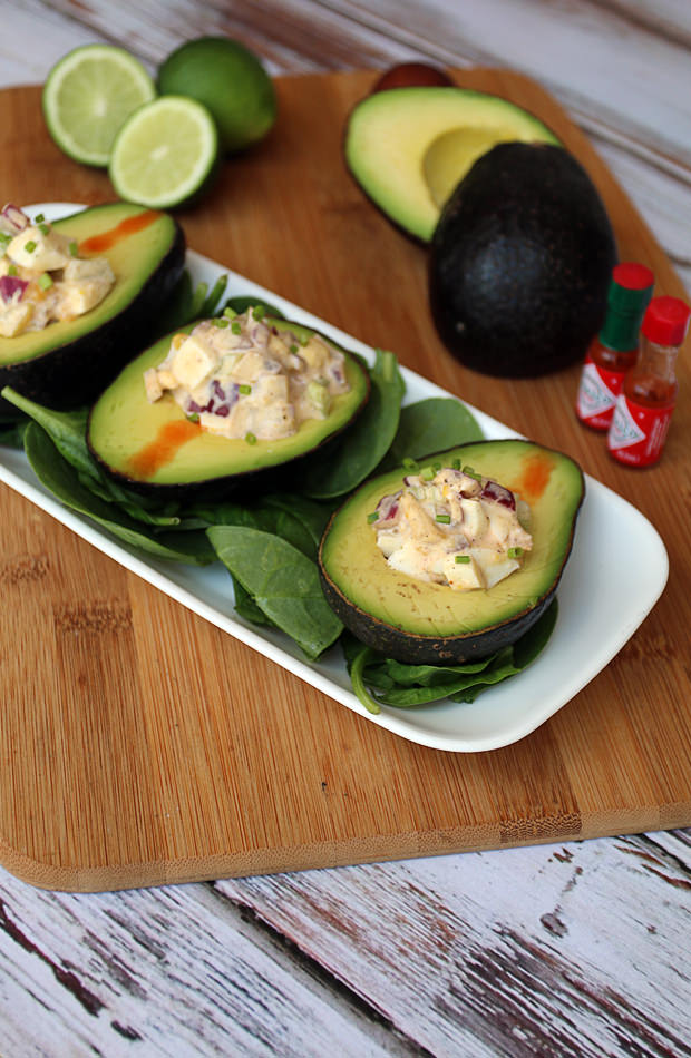 Egg Salad Stuffed Avocado | Shared via www.ruled.me