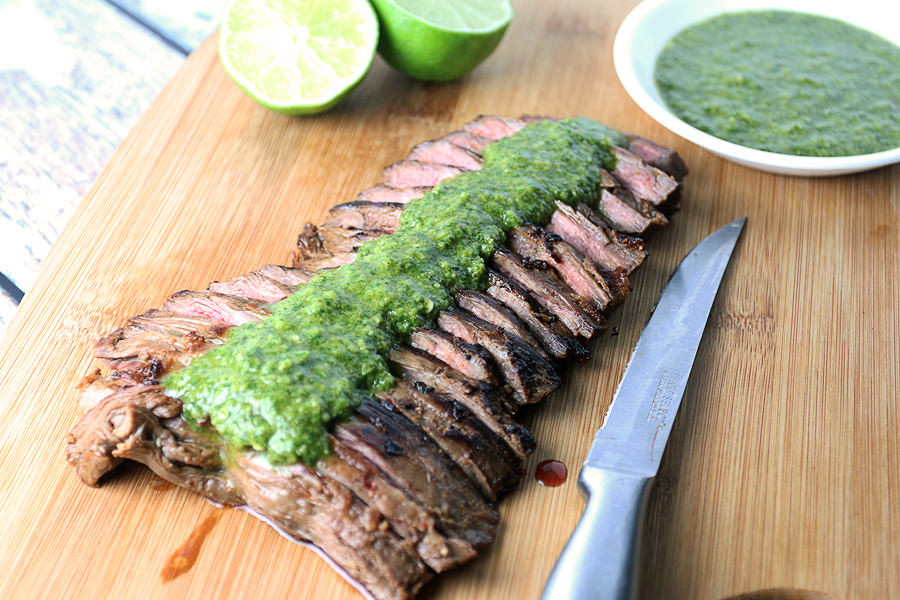 Seared Skirt Steak with Cilantro Paste | Shared via www.ruled.me