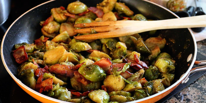 Garlic and Bacon Brussels Sprouts