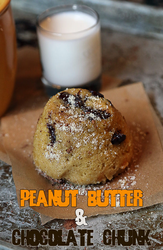 Peanut Butter and Chocolate Chunk Mug Cake | Shared via www.ruled.me