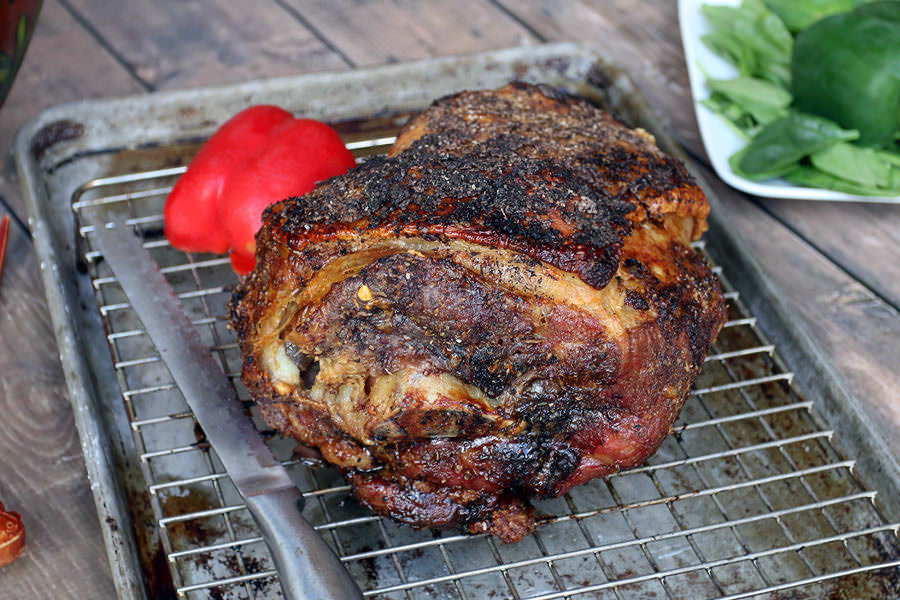 Pork Shoulder Picnic Roast Recipe Crispy Skin Slow Roasted