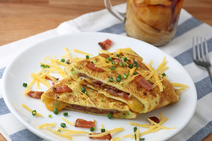 Bacon Cheddar Chive Omelette - Ruled Me