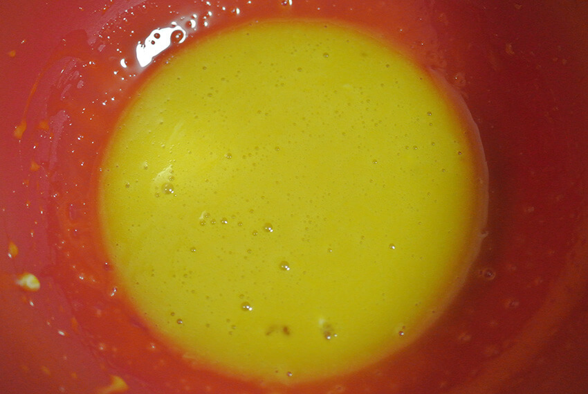 Beat eggs yolks