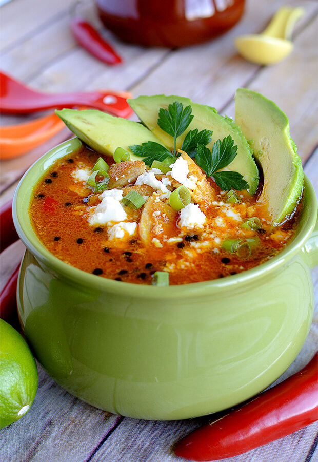 A delicious hot chili soup that's suited for any cold (and warm) months of the year! Shared via //www.ruled.me/