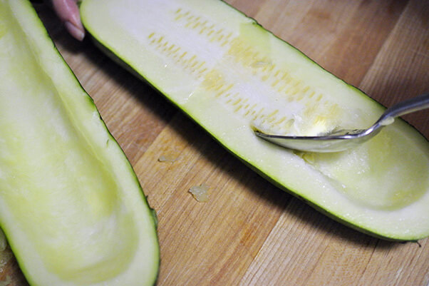 2Scoop out zucchini
