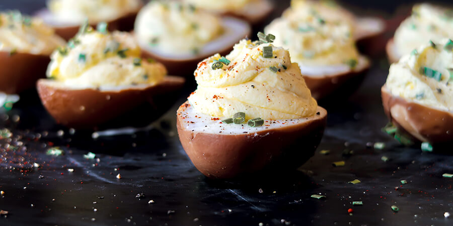 Soy Sauce Marinated Deviled Eggs