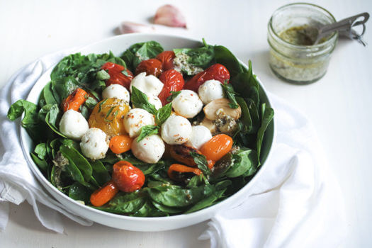 keto for vegans: Oven Roasted Caprese Salad