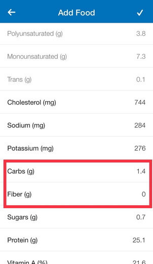 track net carbs in myfitnesspal