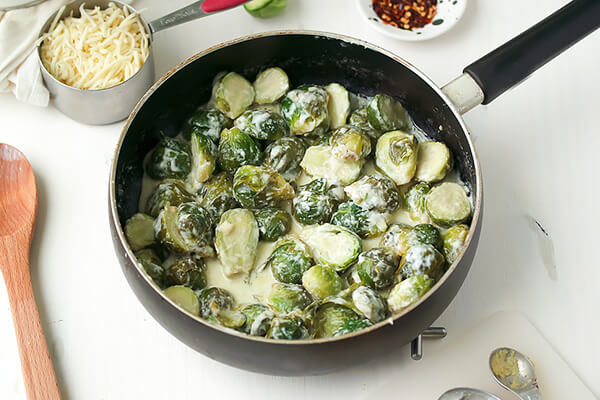 One-Pan Pepper Jack Brussels Sprouts