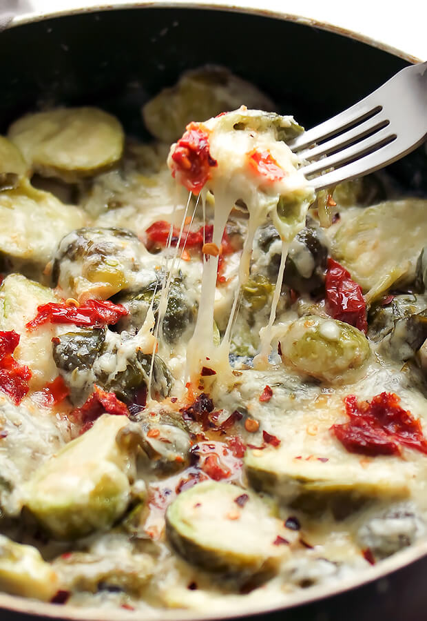 One-Pan Pepper Jack Brussels Sprouts