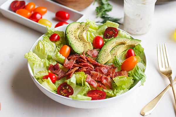 Avocado BLT Salad with Sweet Onion Bacon Ranch Dressing