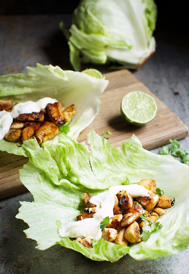 Chili Lime Chicken Lettuce Wraps