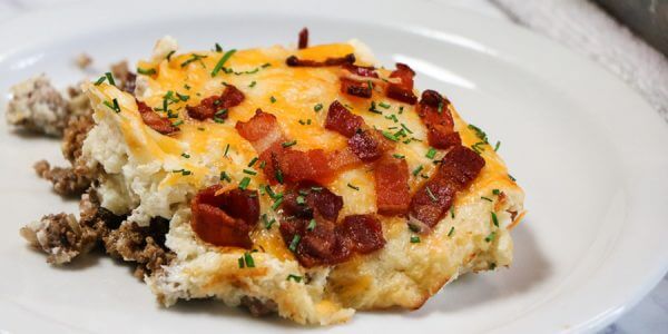 Loaded Cauliflower and Meatloaf Casserole - Ruled Me