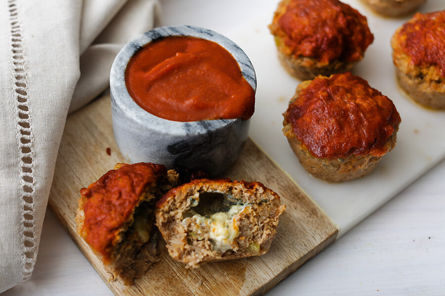 Buffalo Chicken Meatloaf Cupcakes
