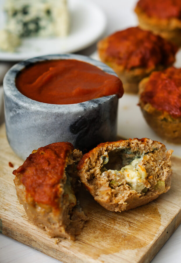 Buffalo Chicken Meatloaf Cupcakes