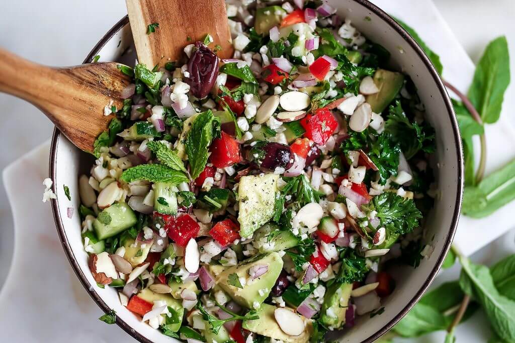 Keto Cauliflower Tabbouleh - Ruled Me