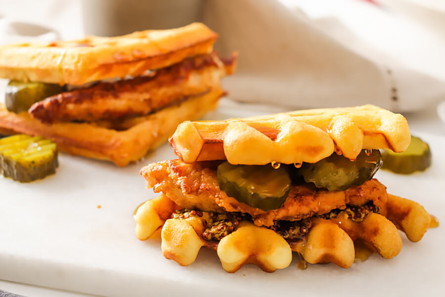 Keto Chicken and Waffle Sandwiches