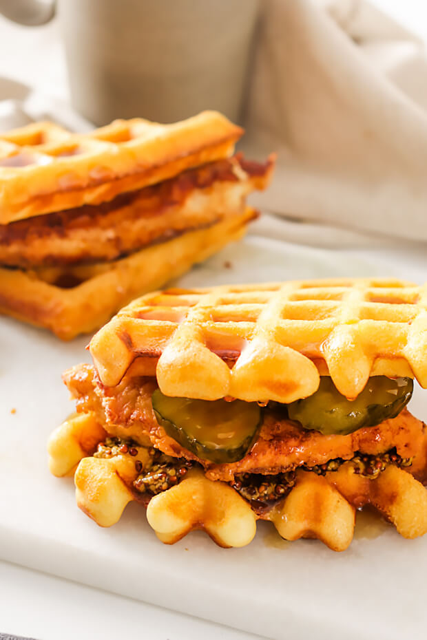 Keto Chicken and Waffle Sandwiches 