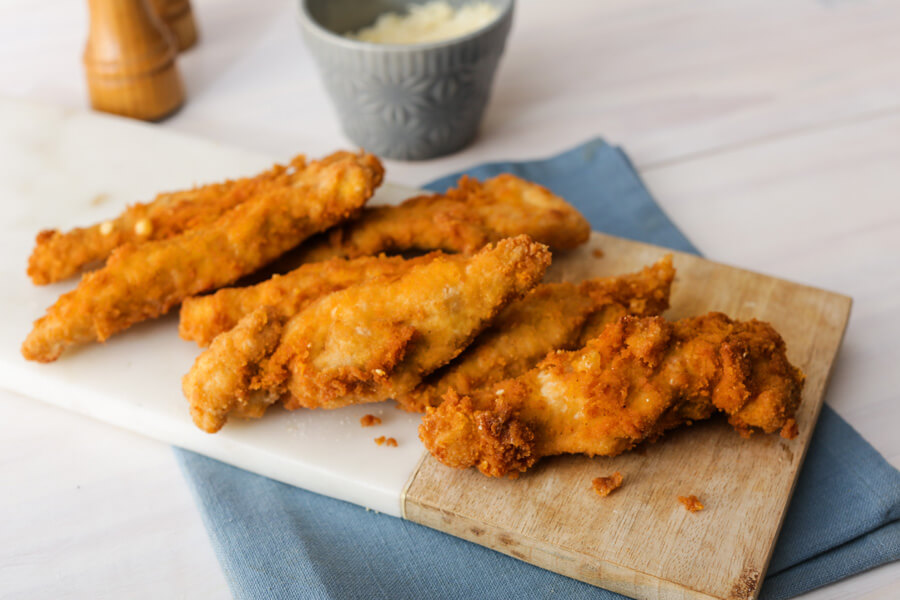 Try serving these up with a side of our buffalo coleslaw, This makes a total of 4 servings of Ketofied Chick-Fil-A-style Chicken. Each serving comes out to be 342.53 Calories, 14.8g Fats, 1.68g Net Carbs, and 47.6g Protein.
