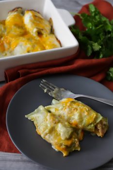 Keto Chicken Enchiladas with Green Chile Sauce - Ruled Me