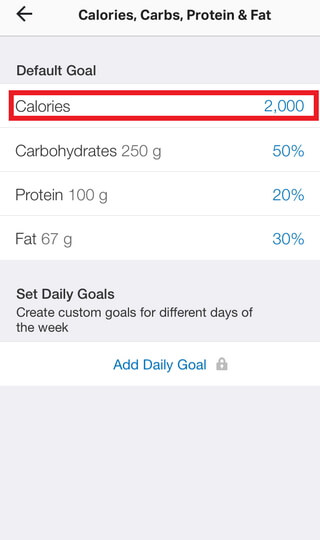 daily calorie goal