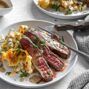Flank Steak with Pepper Sauce Featured