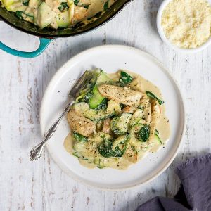 Keto Chicken Alfredo Zoodles Featured