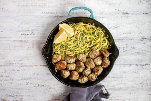 Garlic Butter Meatballs with Lemon Zoodles - Ruled Me