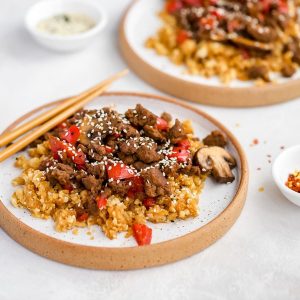 Korean Beef Cauliflower Rice Featured