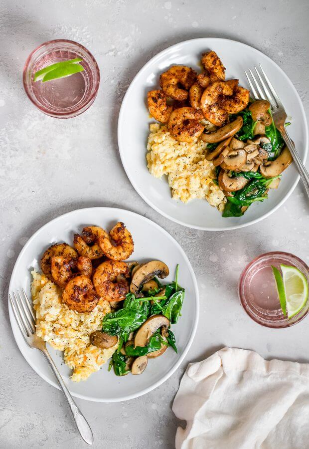 Spicy Shrimp with Cauliflower Risotto Long