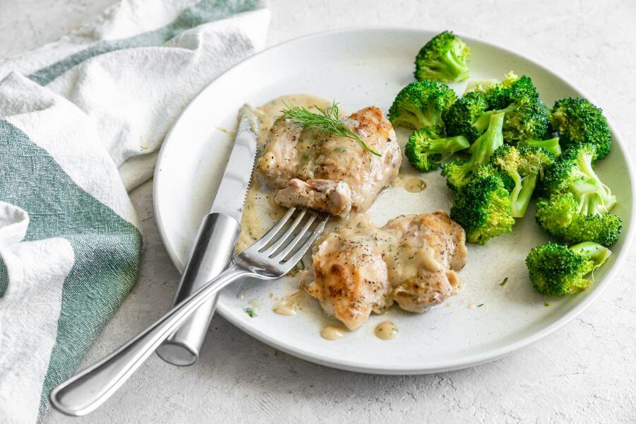Keto Chicken & Broccoli with Dill Sauce Featured