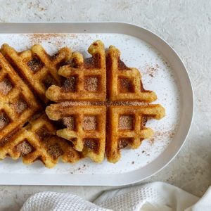Keto Snickerdoodle Chaffles Featured
