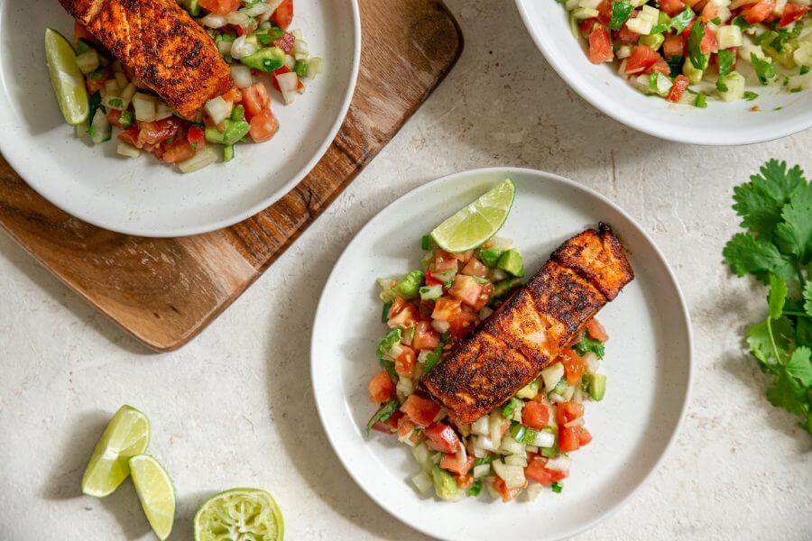 Keto Southwest Salmon with Salsa Featured