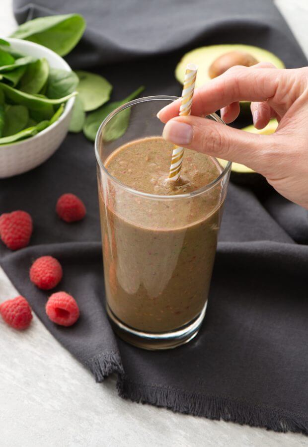 Raspberry Spinach Smoothie Long