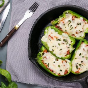 Keto Pizza Stuffed Peppers Featured