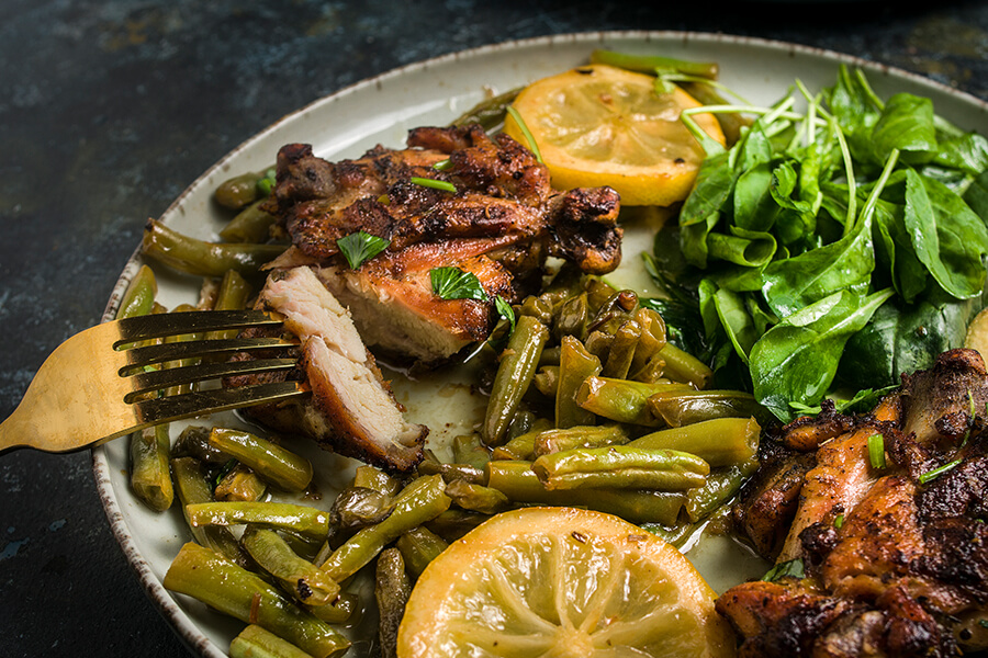 Lemon Butter Chicken with Capers & Green Beans